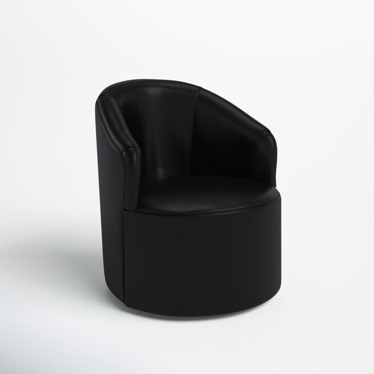 Black swivel barrel outlet chair